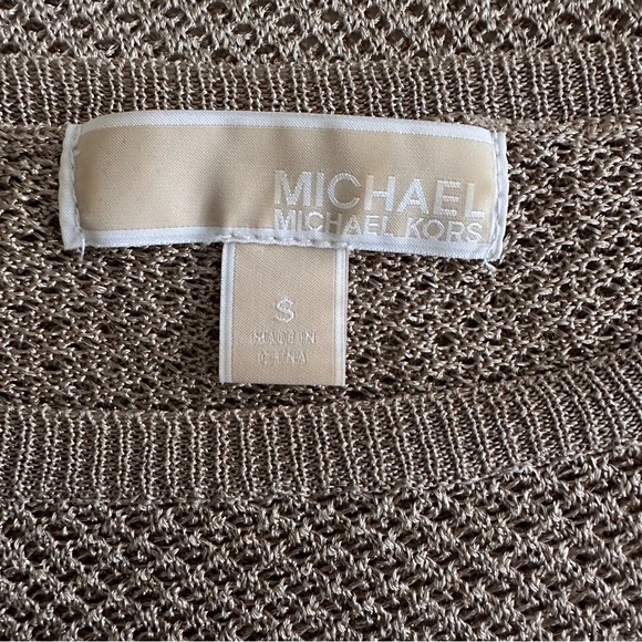 Michael Kors metallic gold open weave sweater size S - Picture 9 of 9